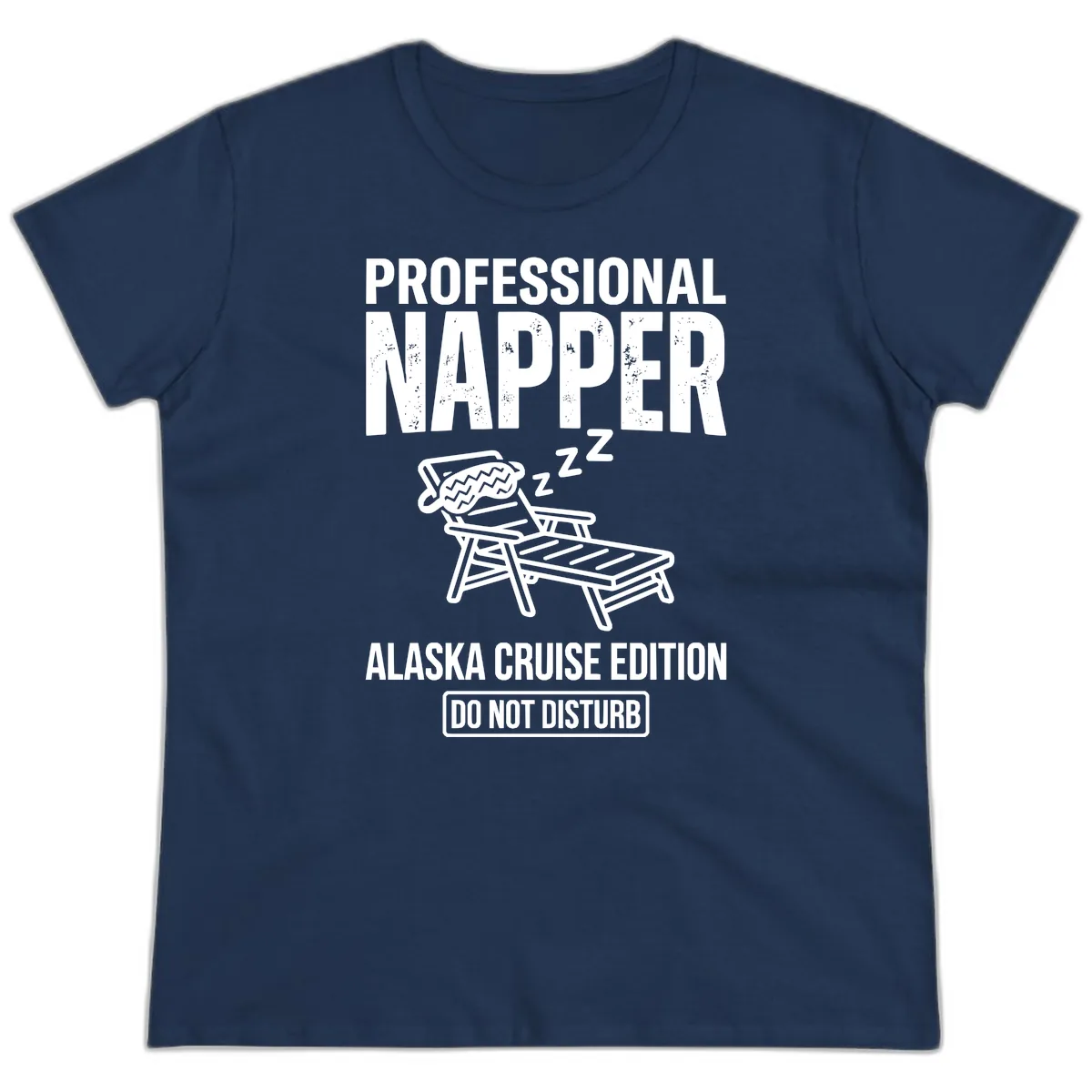 Professional Napper Alaska Cruise Edition Ladies Tee in Navy