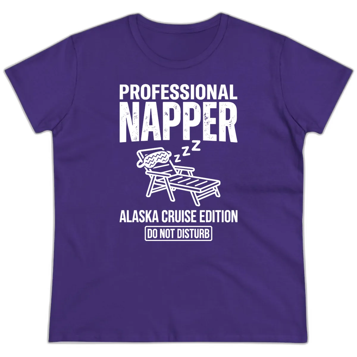 Professional Napper Alaska Cruise Edition Ladies Tee in Purple