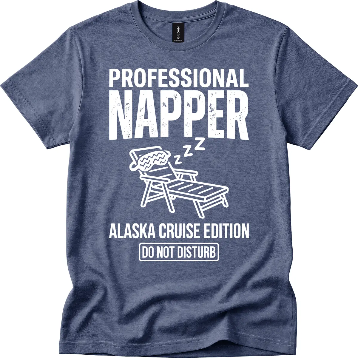 Professional Napper Alaska Cruise Edition T-Shirt in Heather Navy