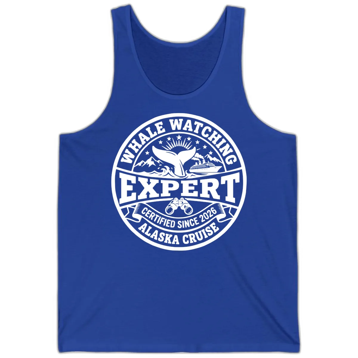 Whale Watching Expert Alaska Cruise Badge Tank in True Royal
