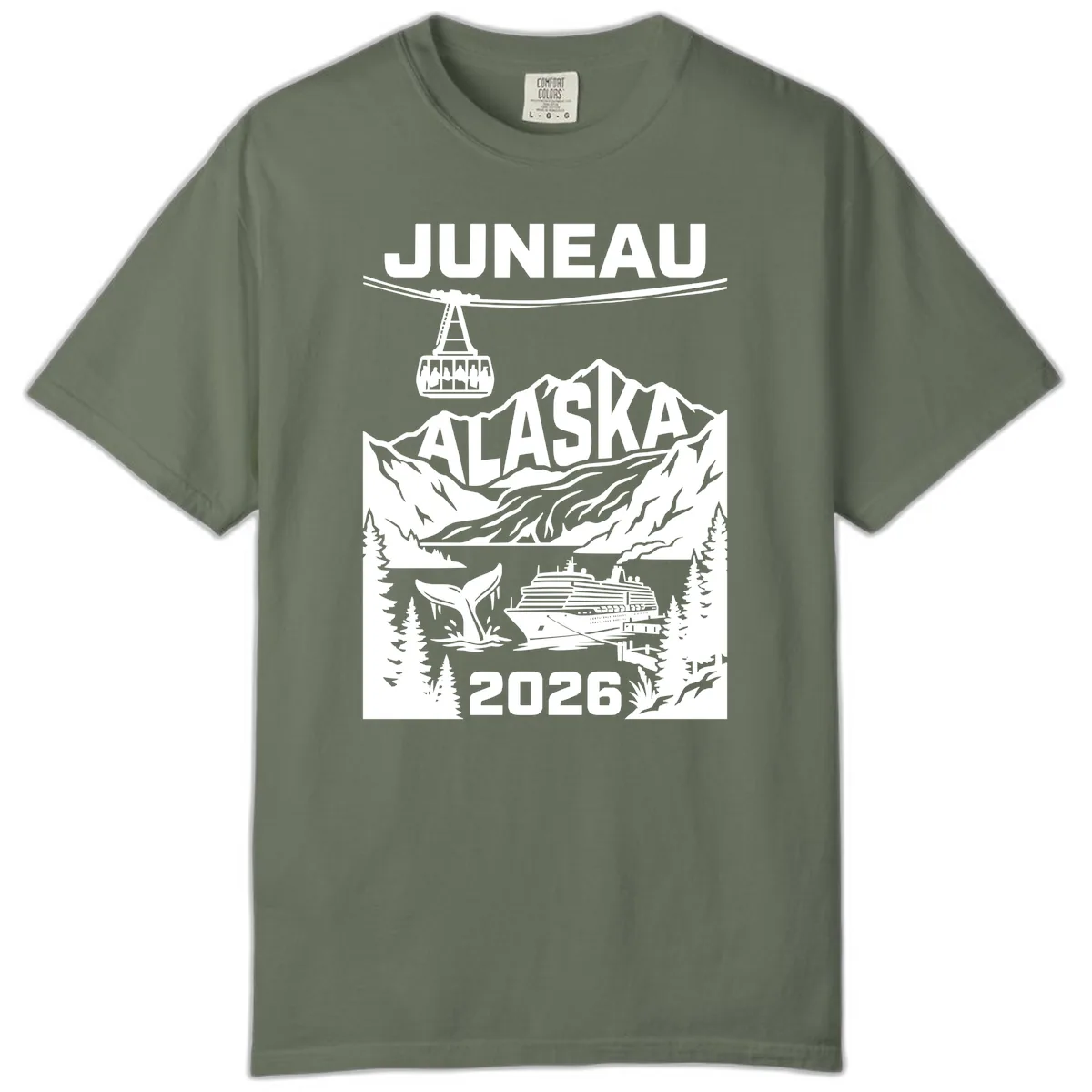 Alaska Cruise Adventure Design Comfort Color in Moss