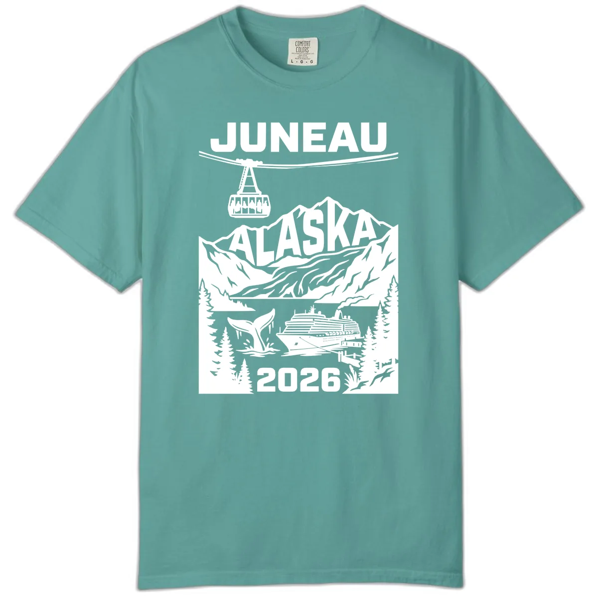 Alaska Cruise Adventure Design Comfort Color in Seafoam