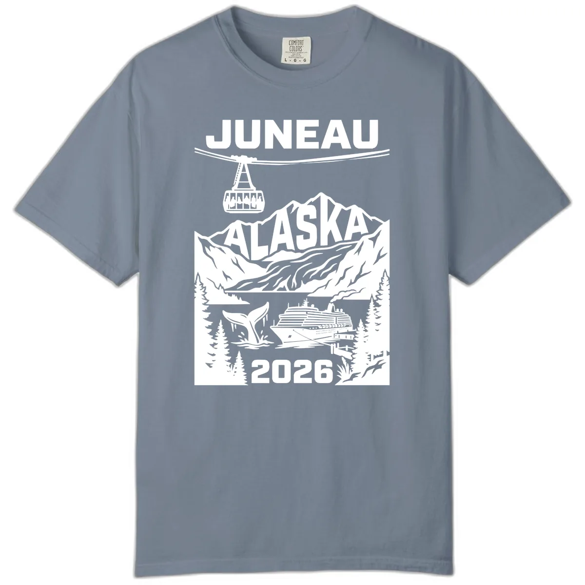 Alaska Cruise Adventure Design Comfort Color in Blue Jean