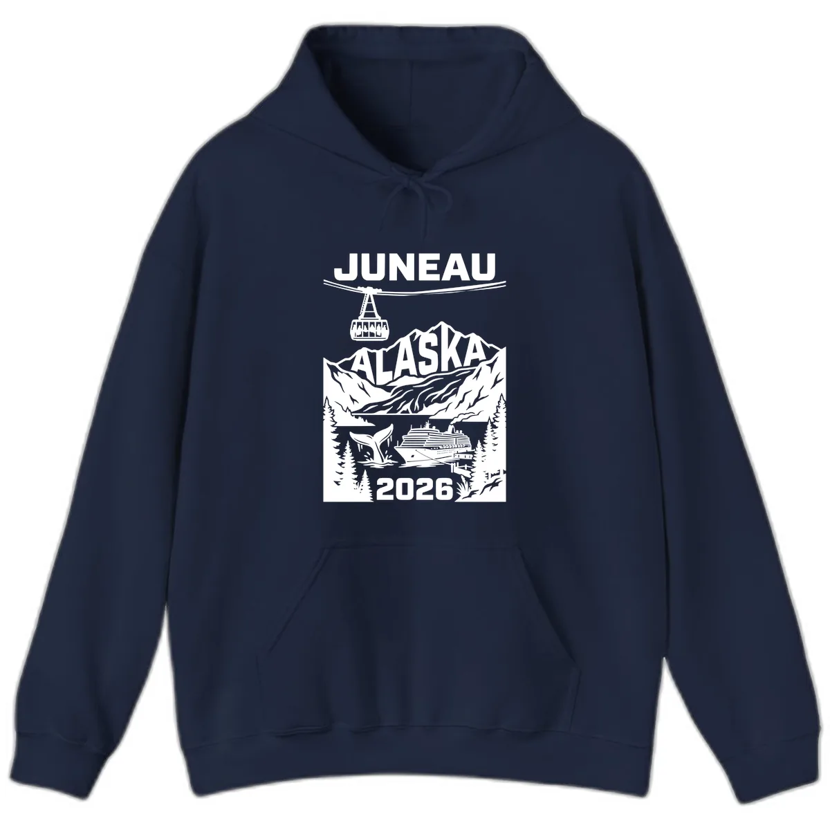 Alaska Cruise Adventure Design Hoodie in Navy