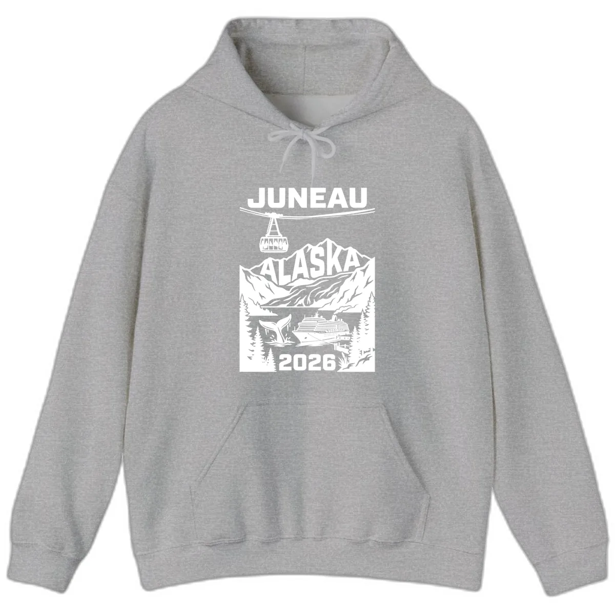 Alaska Cruise Adventure Design Hoodie in Sport Grey