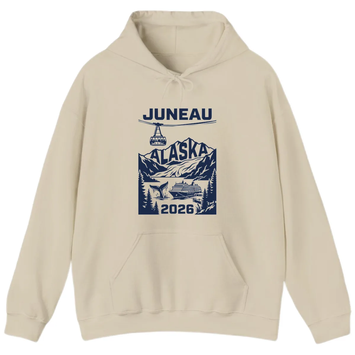 Alaska Cruise Adventure Design Hoodie in Sand