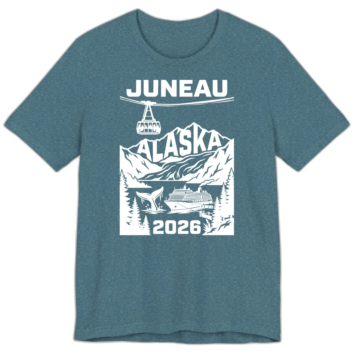 Alaska Cruise Adventure Design Premium T-Shirt in Heather Deep Teal