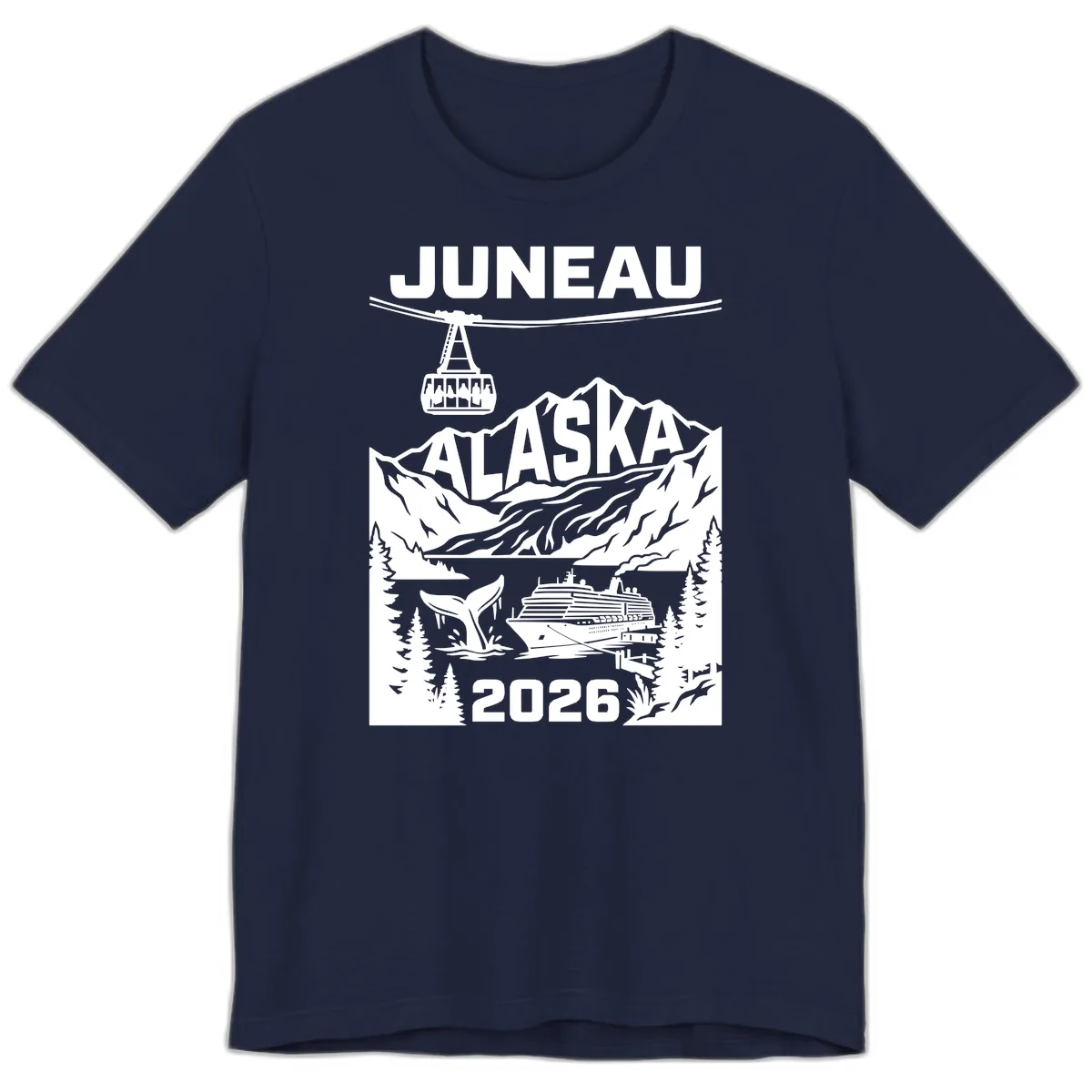 Alaska Cruise Adventure Design Premium T-Shirt in Navy