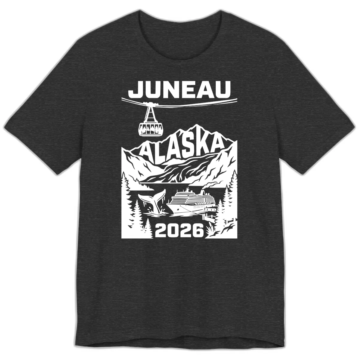 Alaska Cruise Adventure Design Premium T-Shirt in Dark Grey Heather
