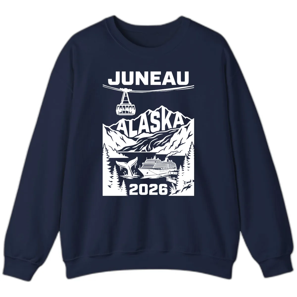 Alaska Cruise Adventure Design Sweatshirt in Navy