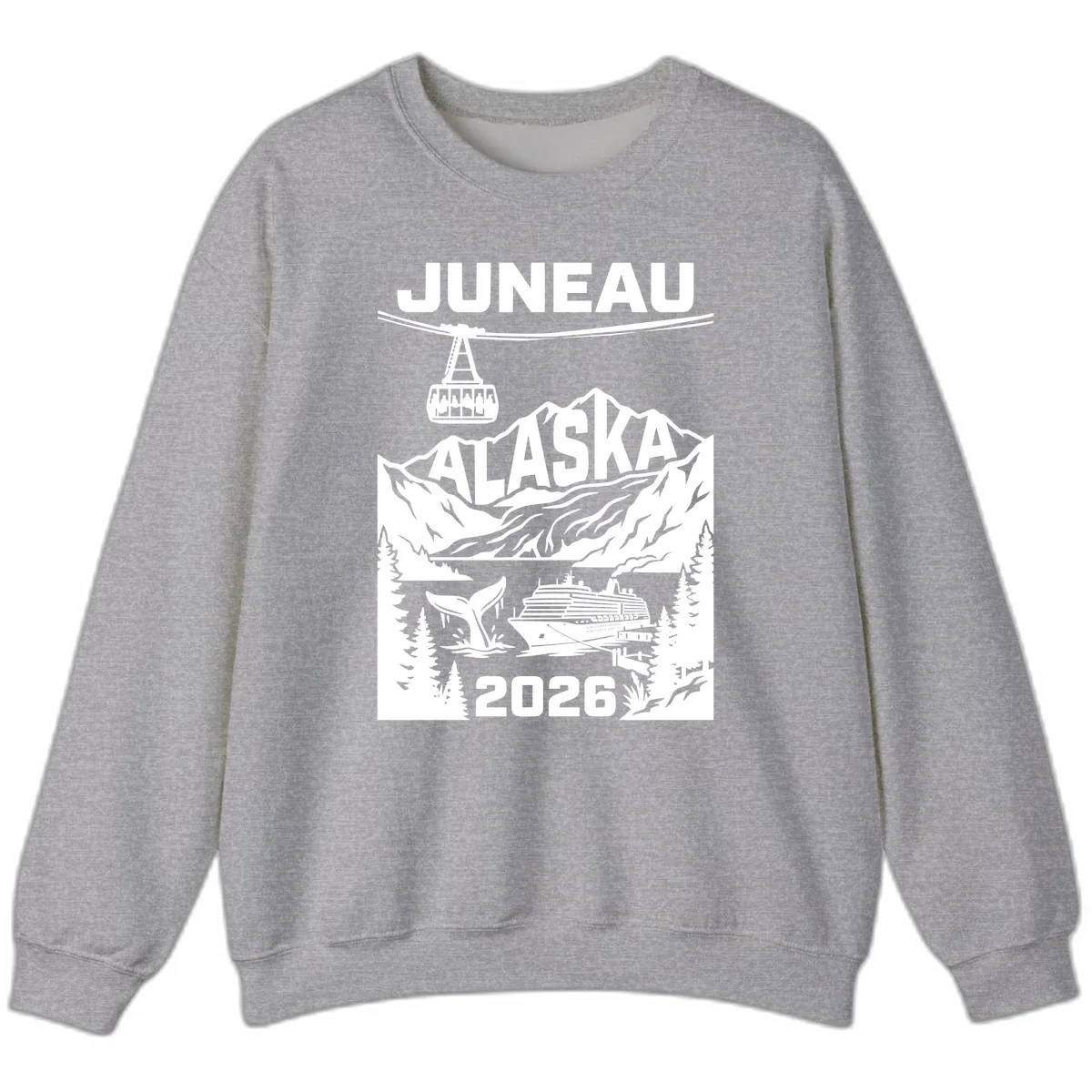 Alaska Cruise Adventure Design Sweatshirt in Sport Grey