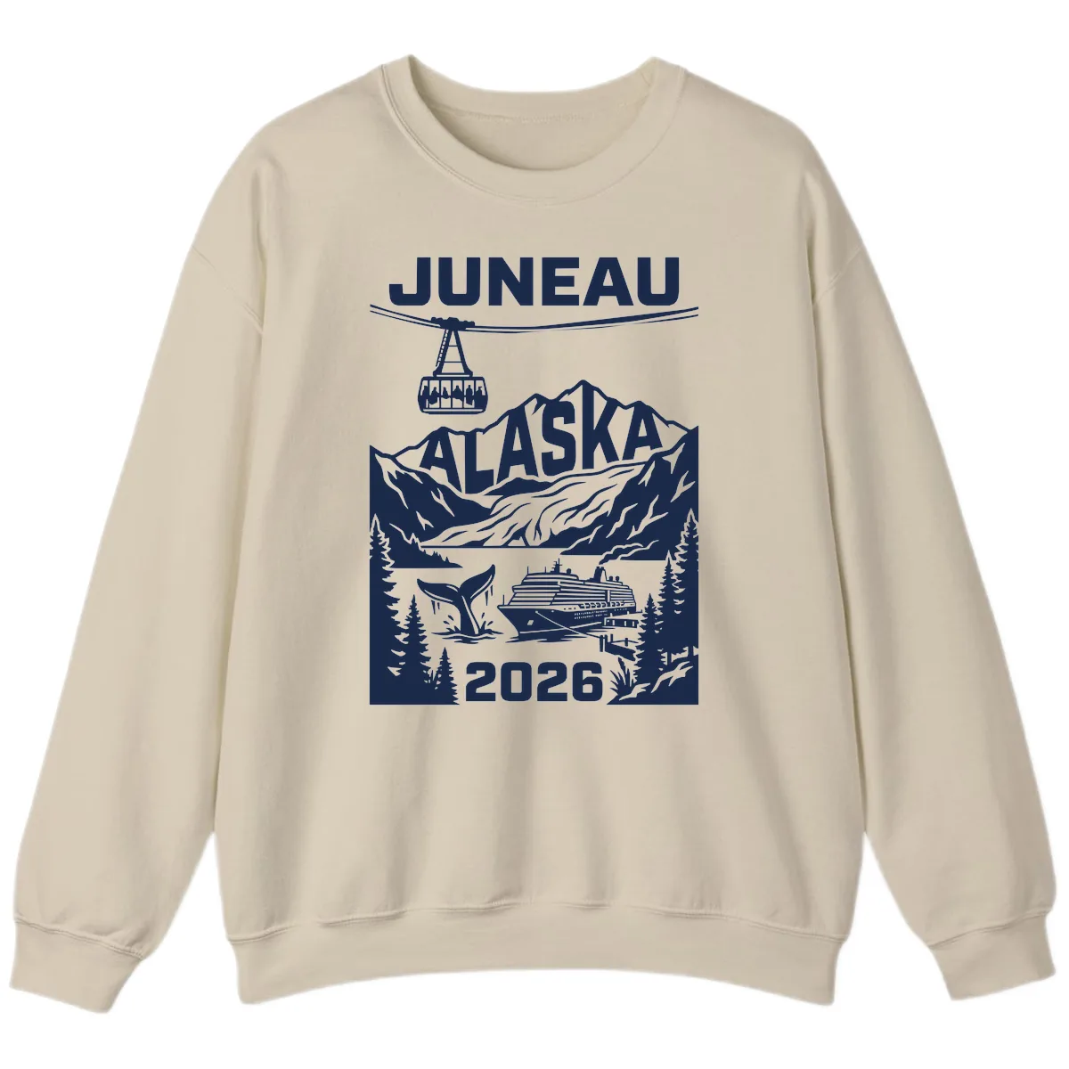 Alaska Cruise Adventure Design Sweatshirt in Sand