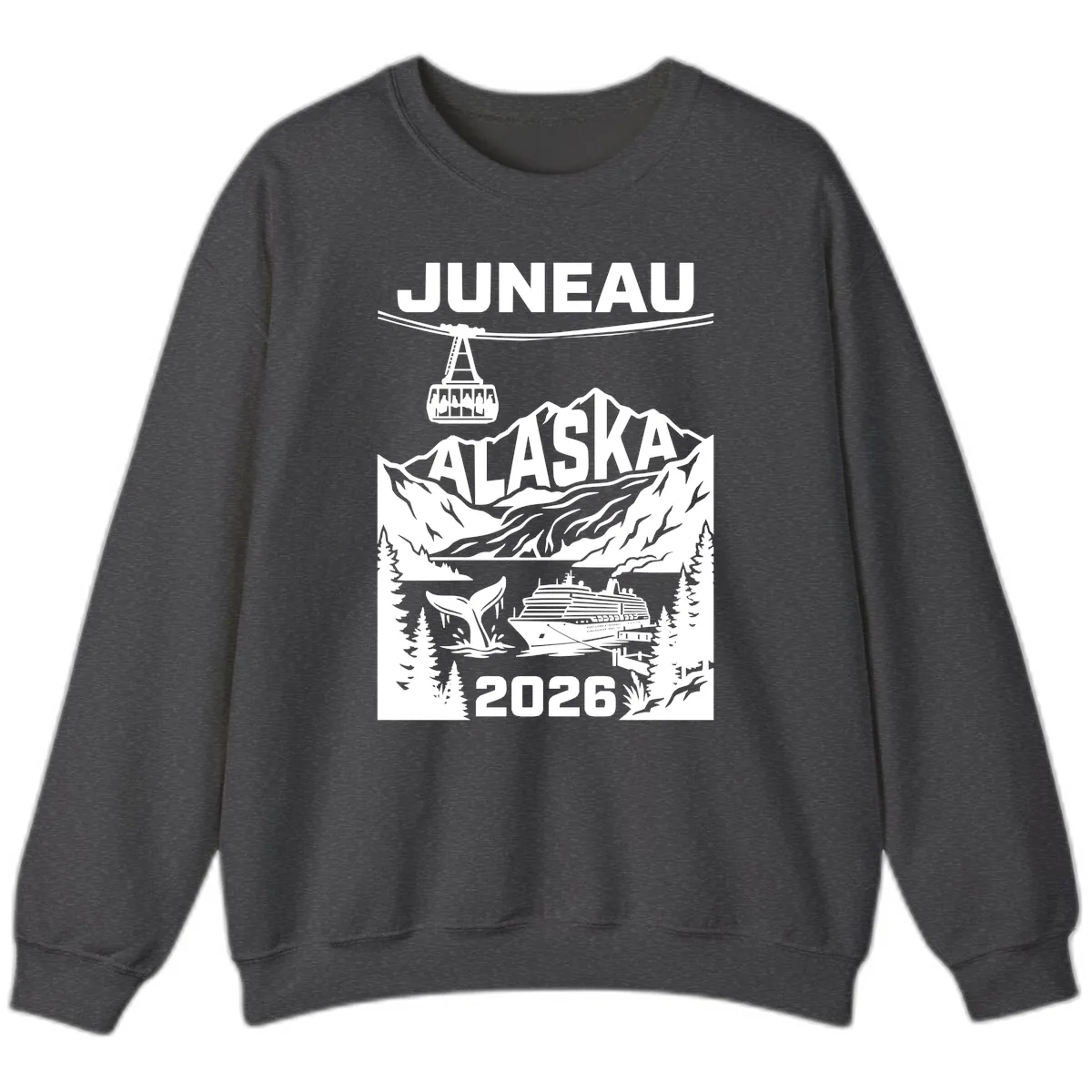 Alaska Cruise Adventure Design Sweatshirt in Dark Heather