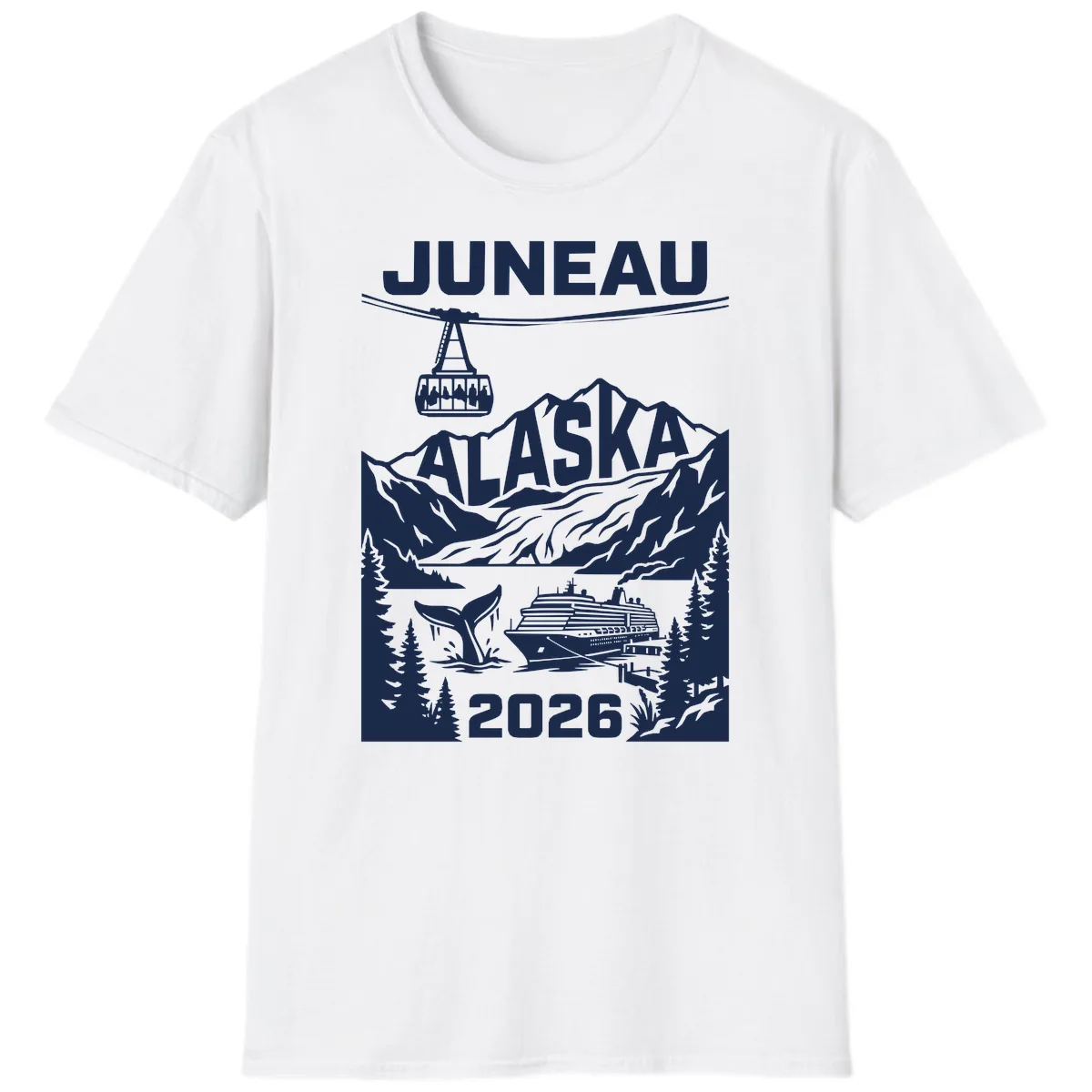 Alaska Cruise Adventure Design T-Shirt in White