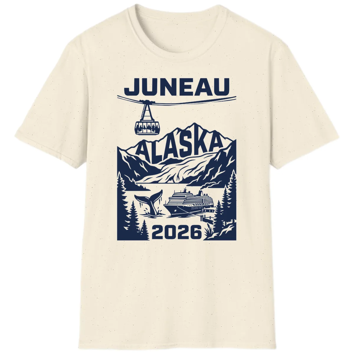 Alaska Cruise Adventure Design T-Shirt in Natural