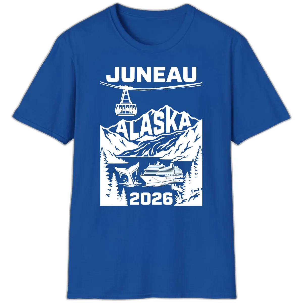 Alaska Cruise Adventure Design T-Shirt in Royal