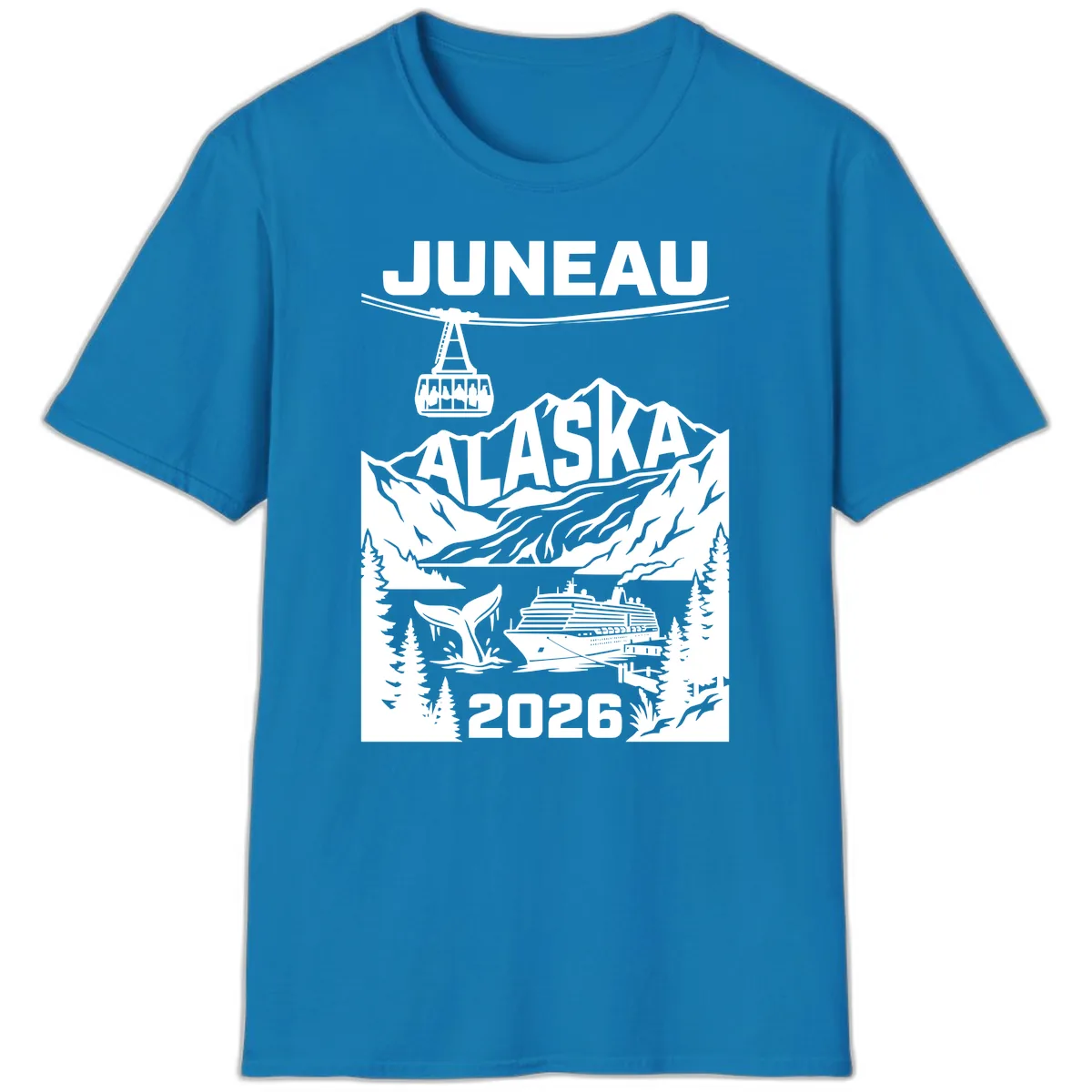 Alaska Cruise Adventure Design T-Shirt in Sapphire