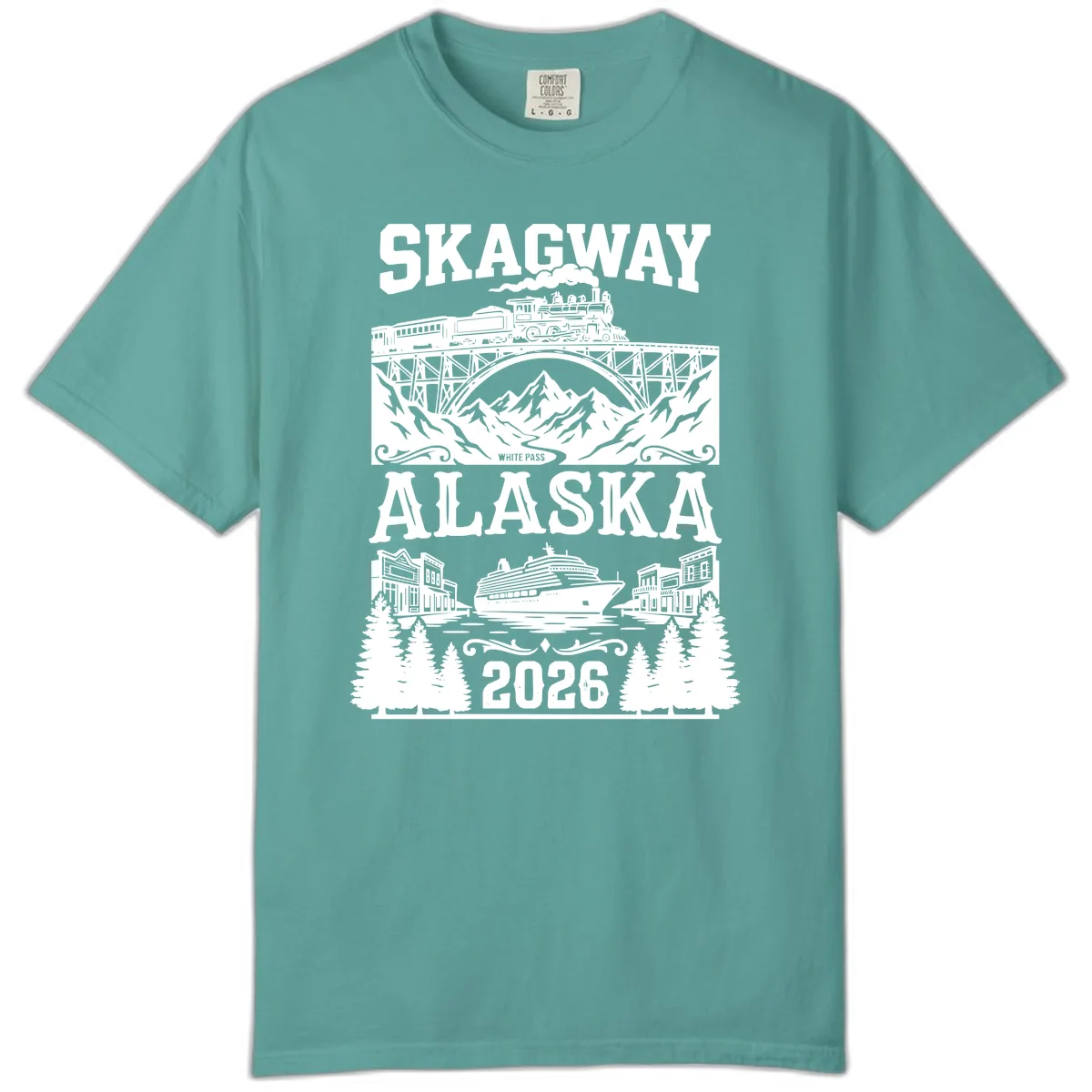 Skagway Alaska 2026 Cruise Adventure Comfort Color in Seafoam