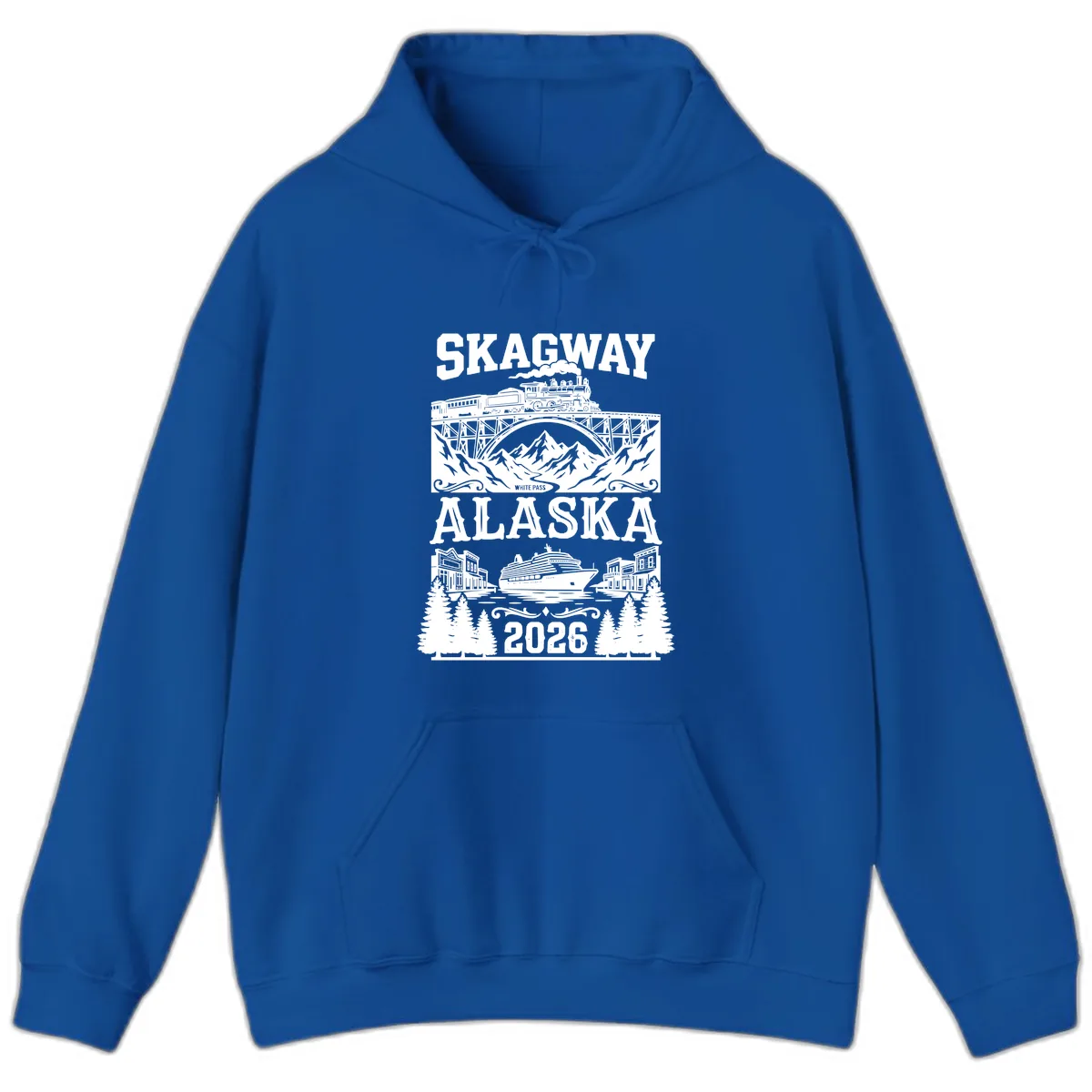 Skagway Alaska 2026 Cruise Adventure Hoodie in Royal