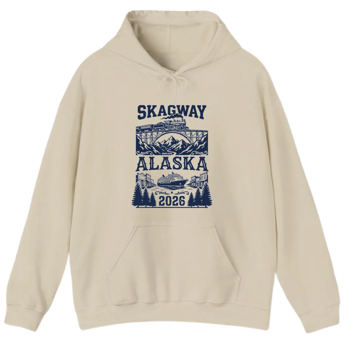 Skagway Alaska 2026 Cruise Adventure Hoodie in Sand