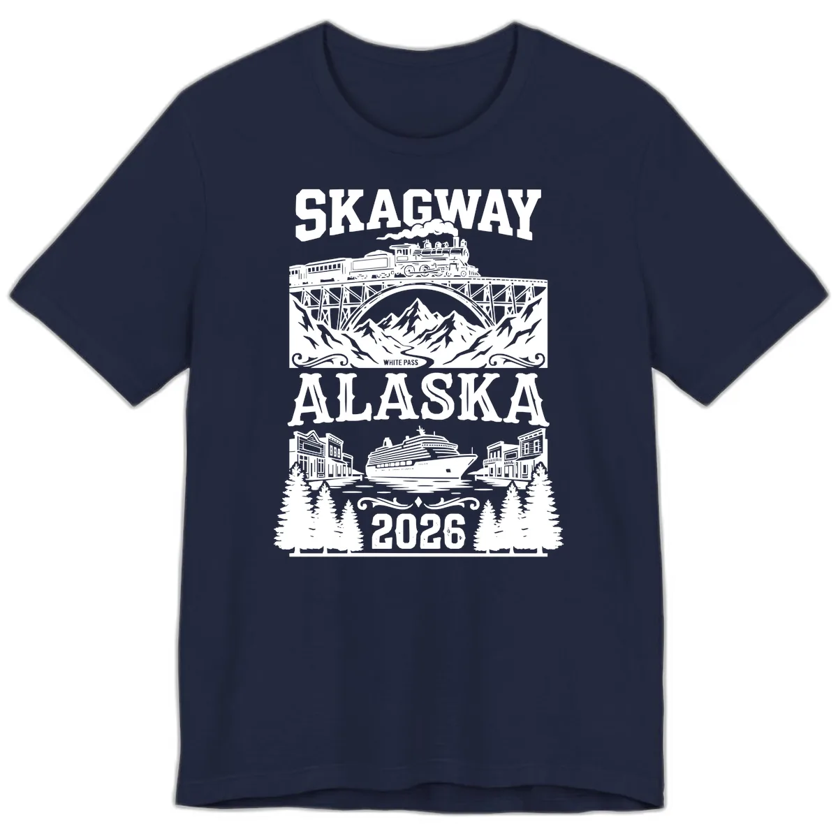 Skagway Alaska 2026 Cruise Adventure Premium T-Shirt in Navy