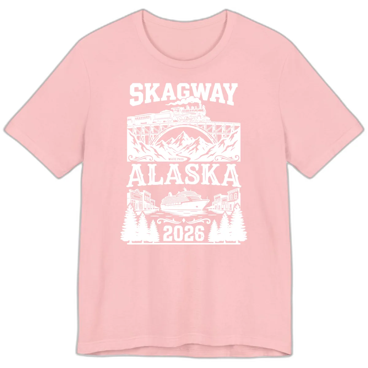 Skagway Alaska 2026 Cruise Adventure Premium T-Shirt in Pink