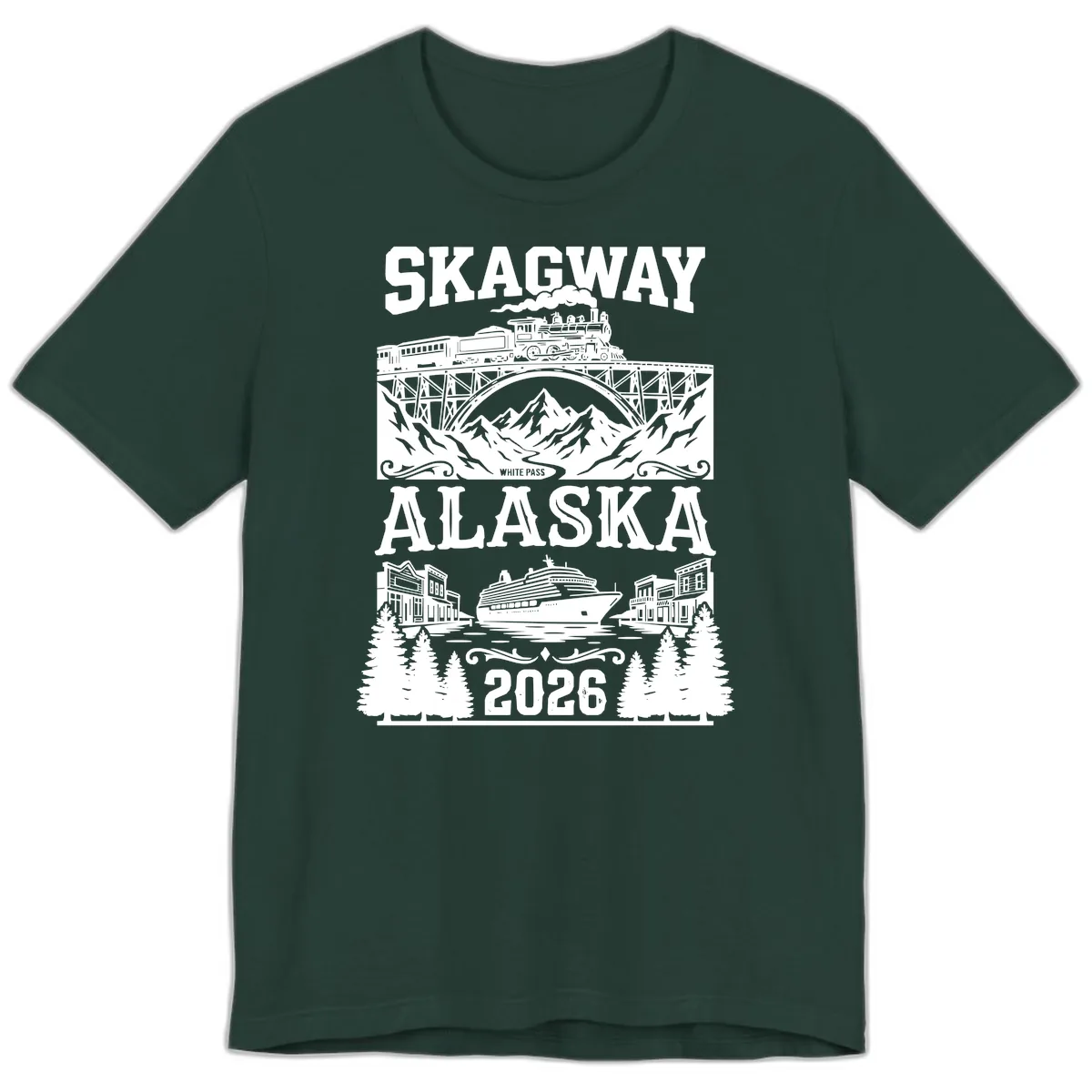 Skagway Alaska 2026 Cruise Adventure Premium T-Shirt in Forest