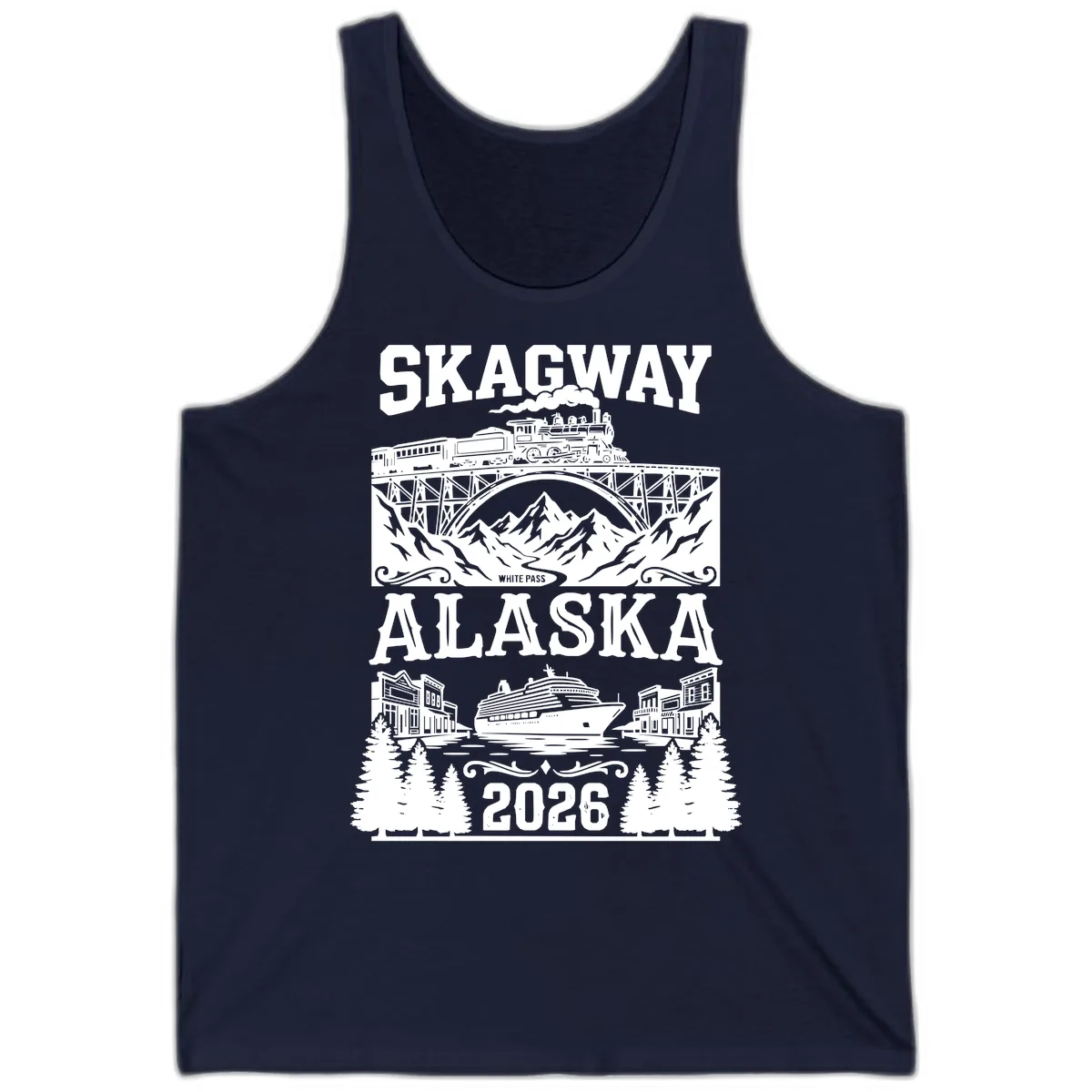Skagway Alaska 2026 Cruise Adventure Tank in Navy