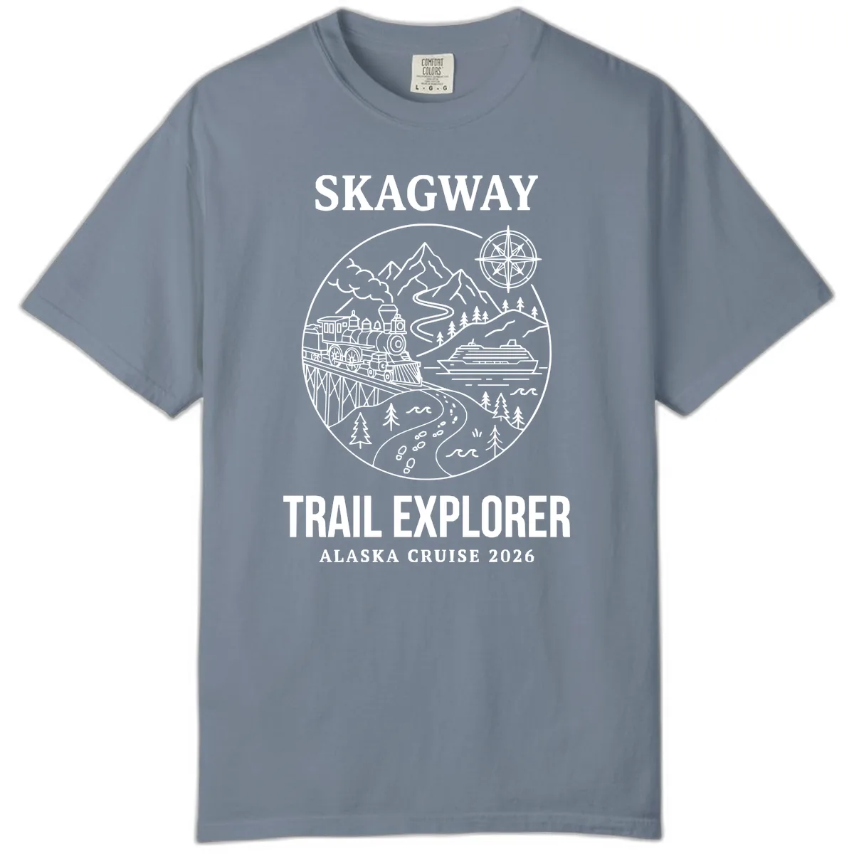 Skagway Trail Explorer Alaska Cruise Comfort Color in Blue Jean