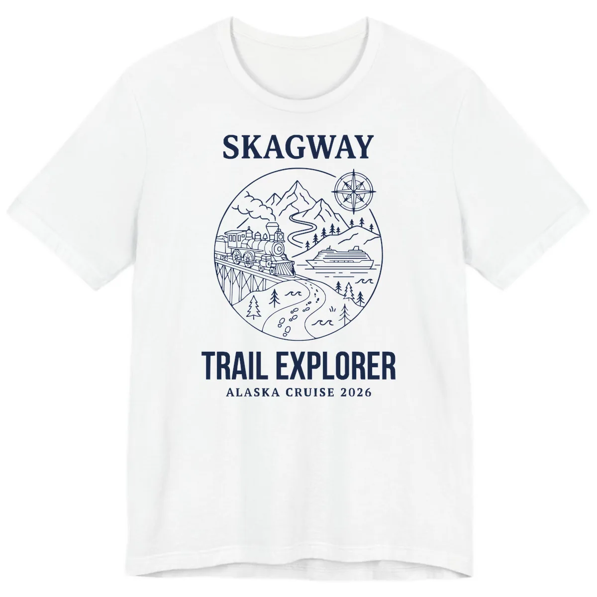 Skagway Trail Explorer Alaska Cruise Premium T-Shirt in White