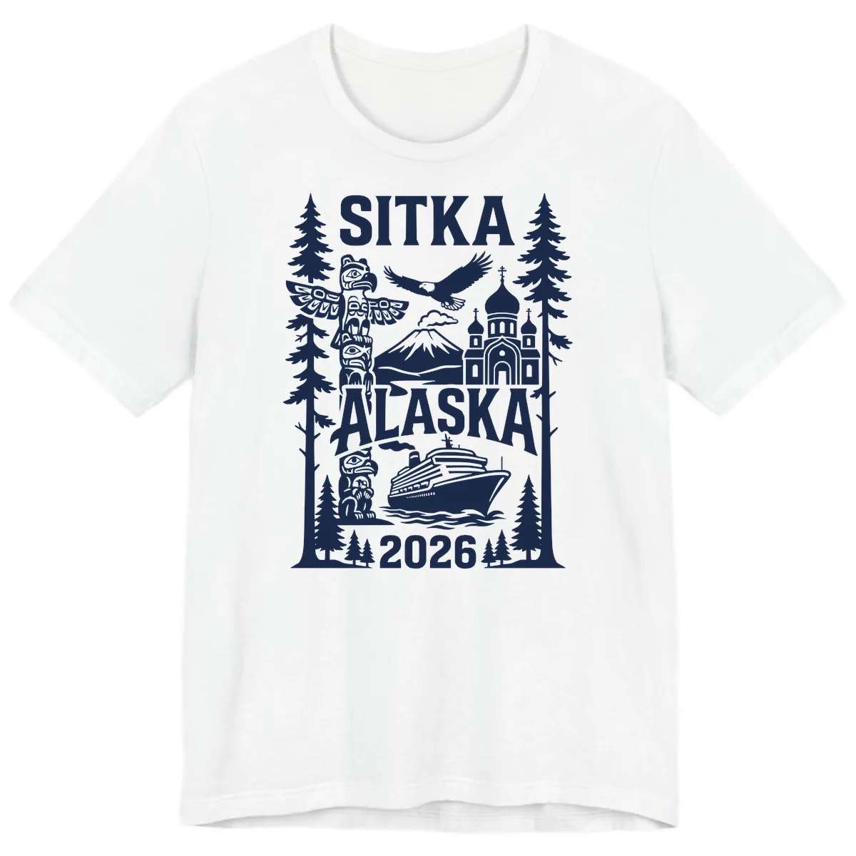 Sitka Alaska Cruise Heritage Premium T-Shirt in White