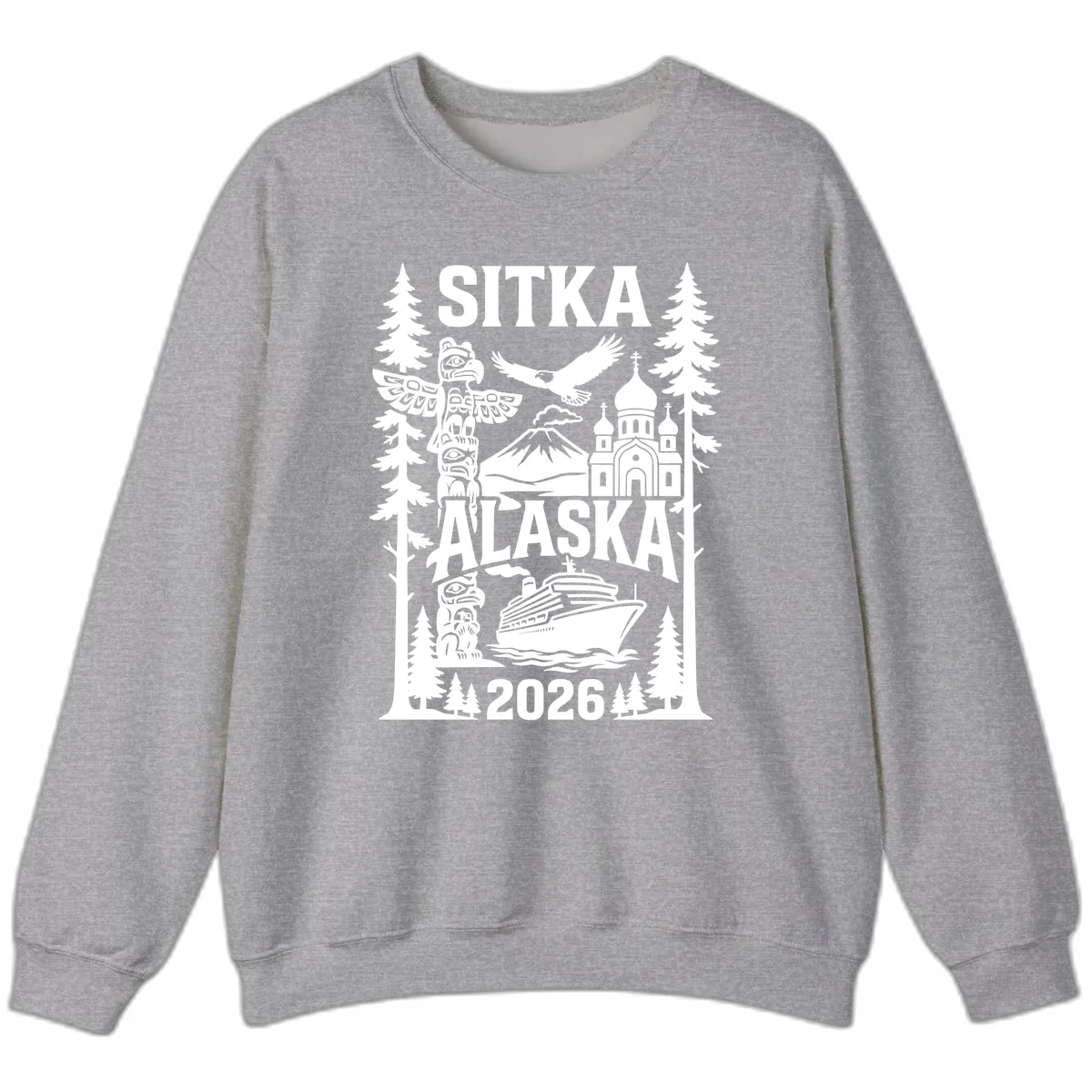Sitka Alaska Cruise Heritage Sweatshirt in Sport Grey