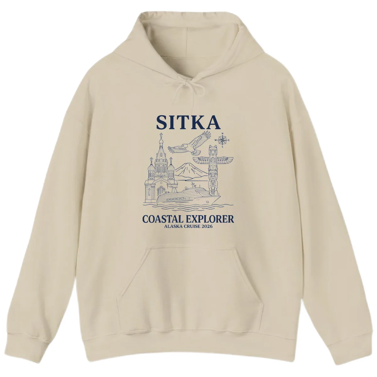 Sitka Coastal Explorer Alaska Cruise Hoodie in Sand