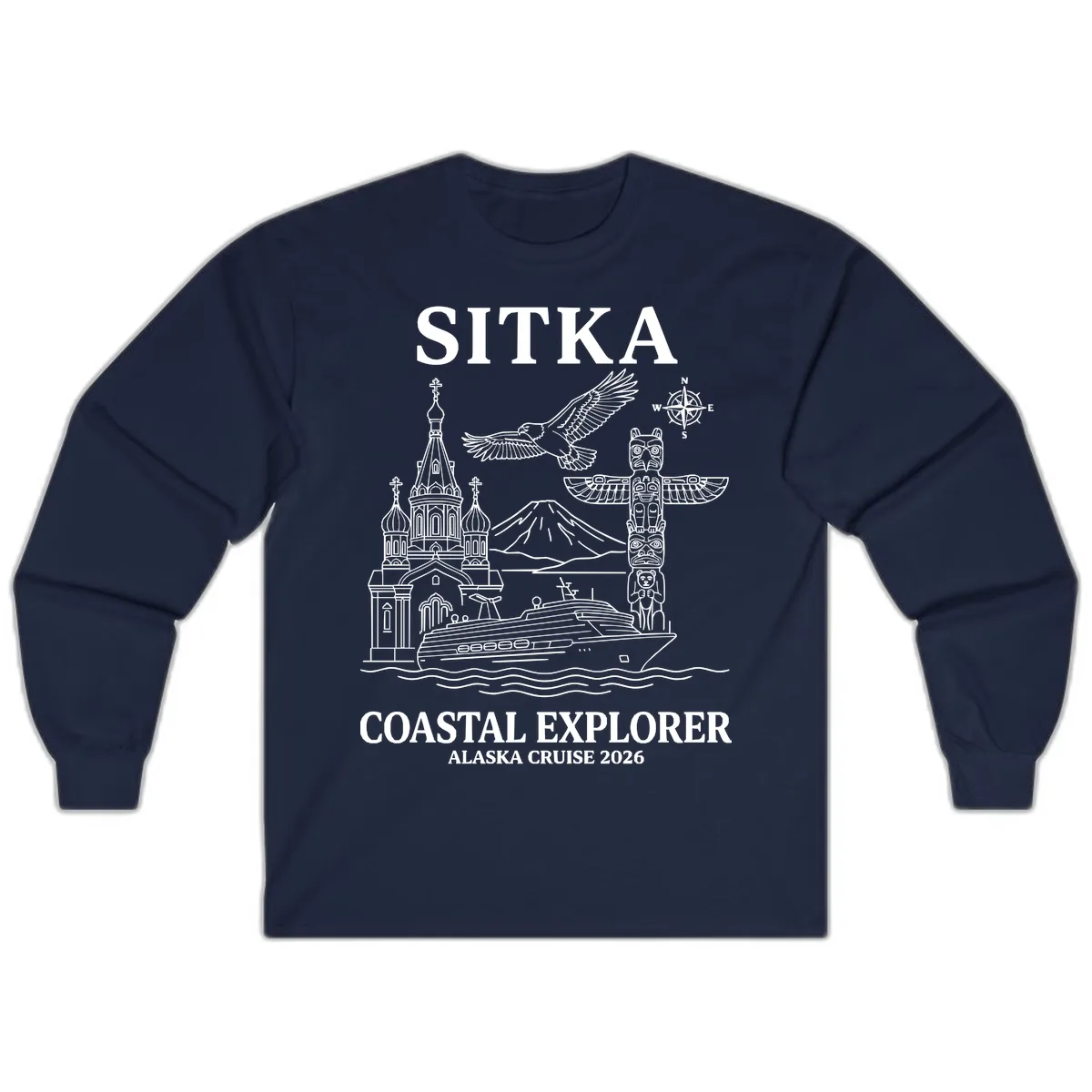 Sitka Coastal Explorer Alaska Cruise Long Sleeve in Navy
