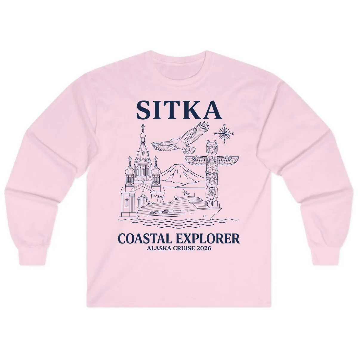 Sitka Coastal Explorer Alaska Cruise Long Sleeve in Light Pink