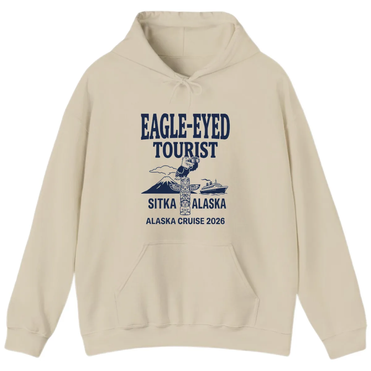Eagle-Eyed Tourist Sitka Alaska Hoodie in Sand