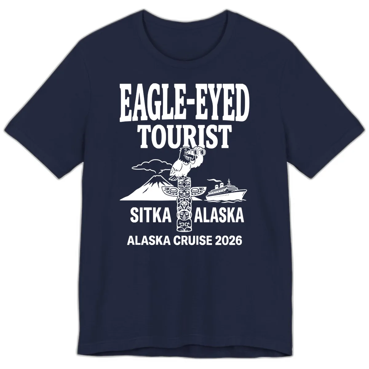 Eagle-Eyed Tourist Sitka Alaska Premium T-Shirt in Navy