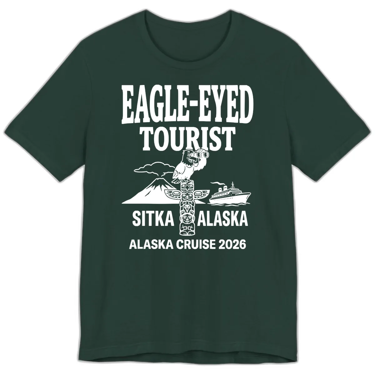 Eagle-Eyed Tourist Sitka Alaska Premium T-Shirt in Forest