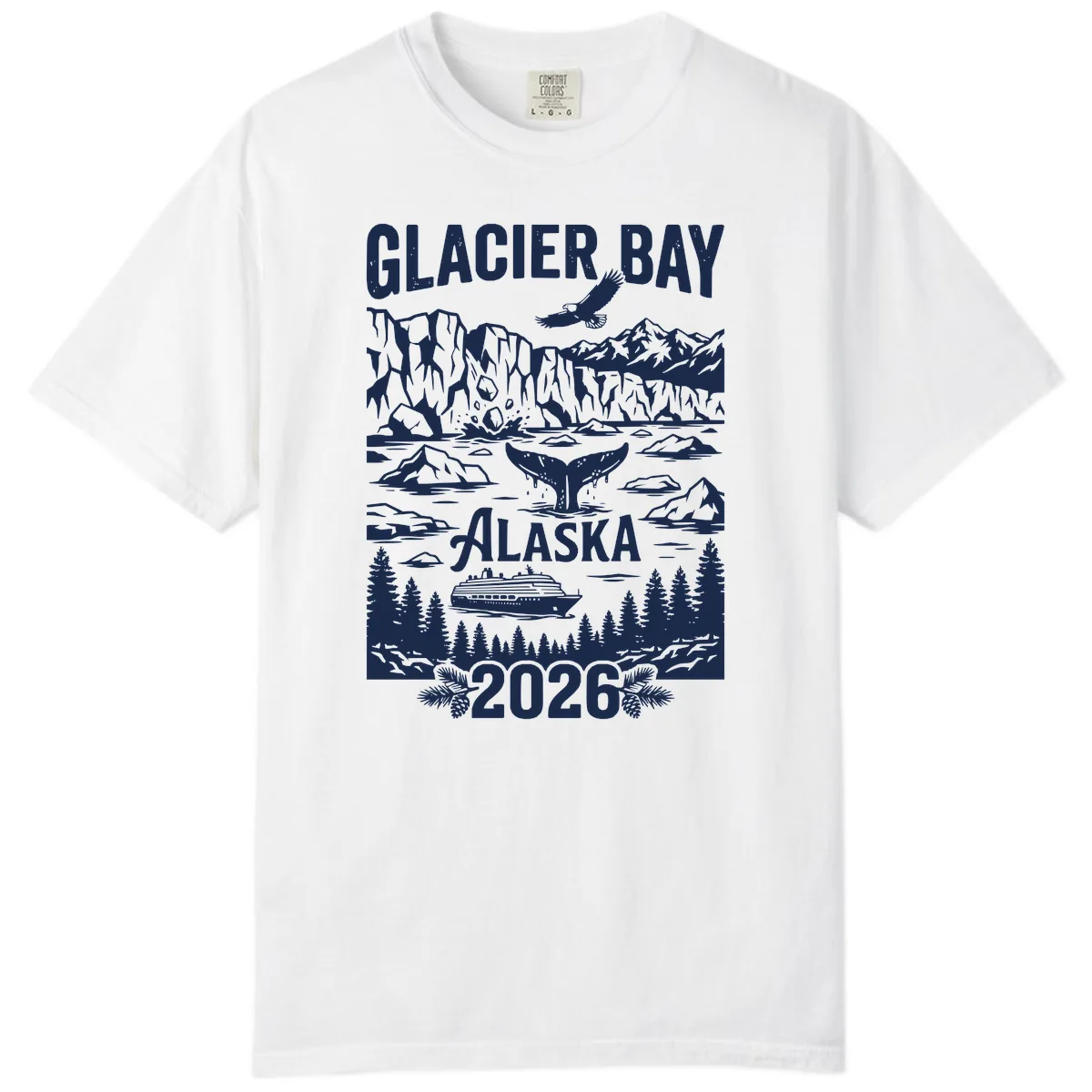 Glacier Bay Alaska Cruise 2026 Comfort Color in White