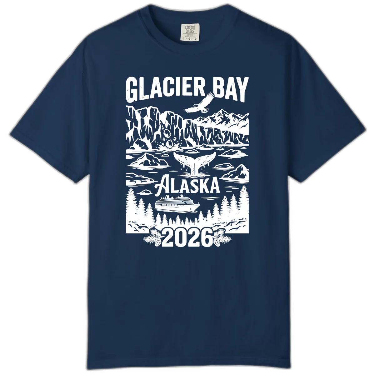 Glacier Bay Alaska Cruise 2026 Comfort Color in Navy