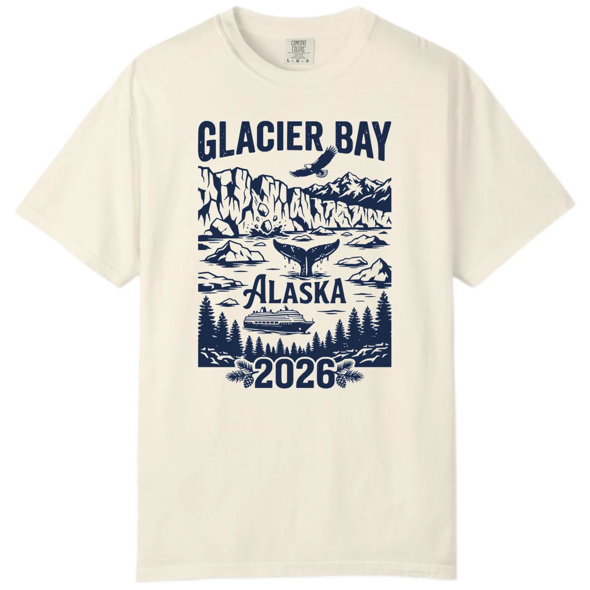 Glacier Bay Alaska Cruise 2026 Comfort Color in Ivory