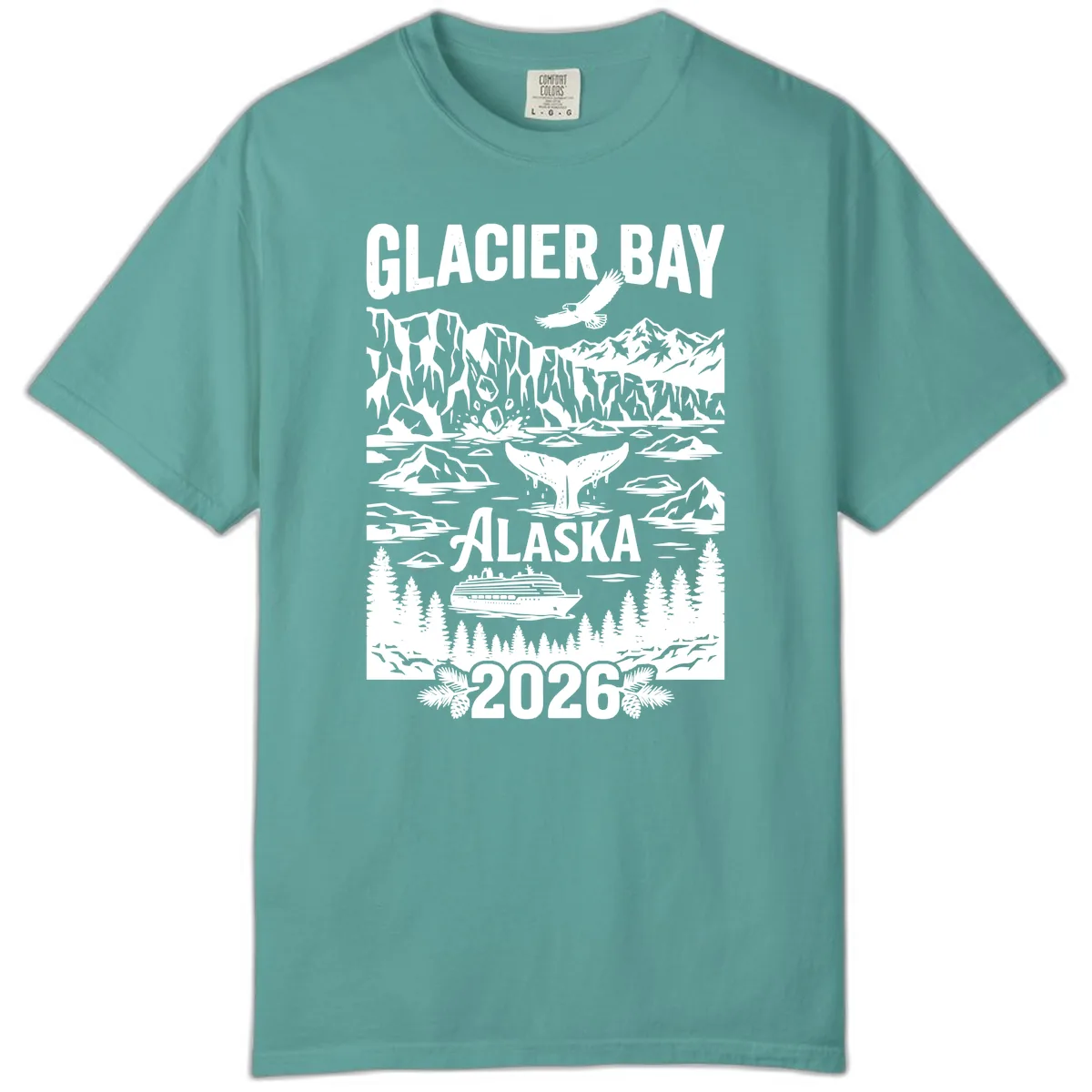 Glacier Bay Alaska Cruise 2026 Comfort Color in Seafoam