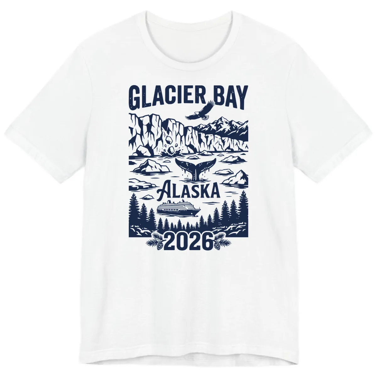 Glacier Bay Alaska Cruise 2026 Premium T-Shirt in White