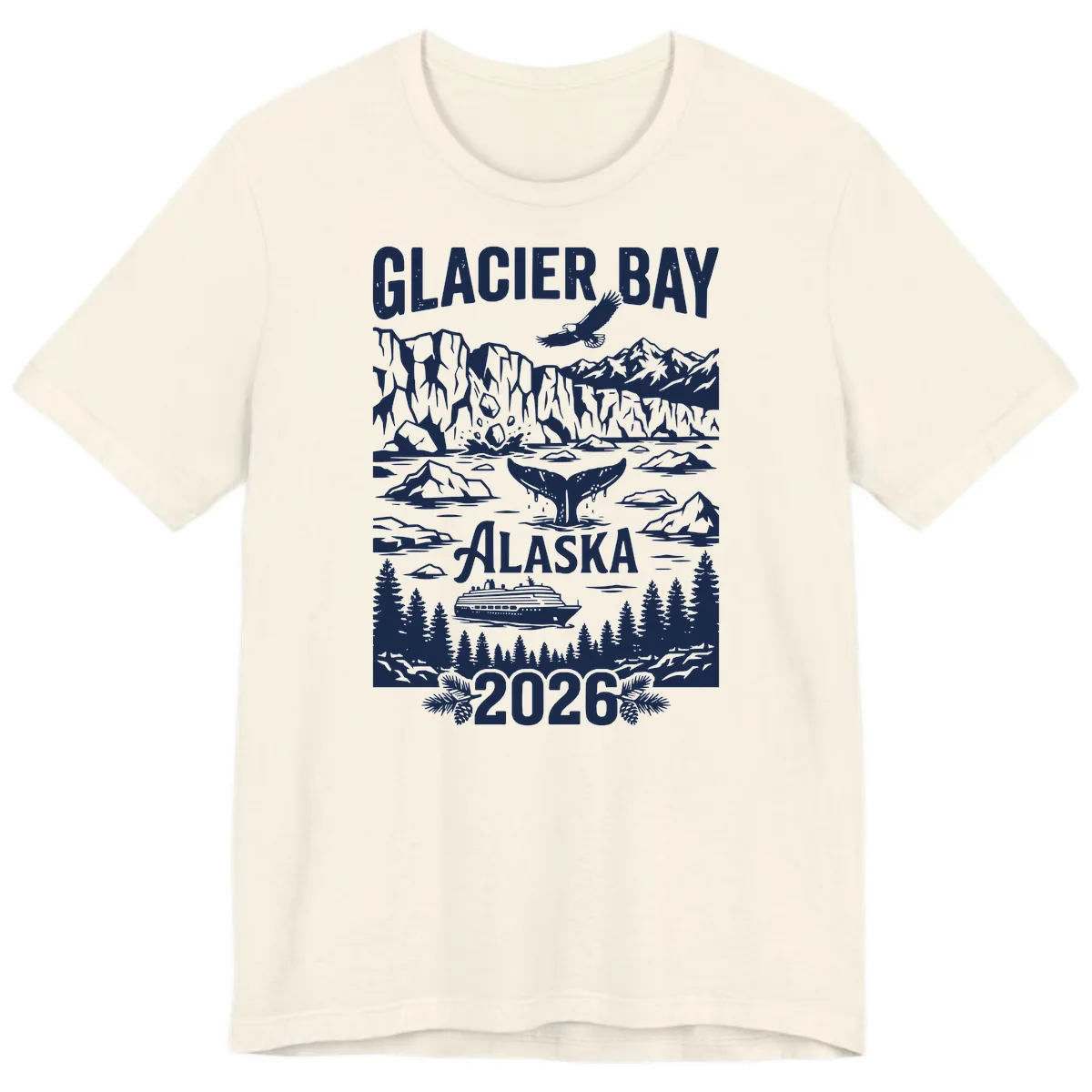 Glacier Bay Alaska Cruise 2026 Premium T-Shirt in Natural