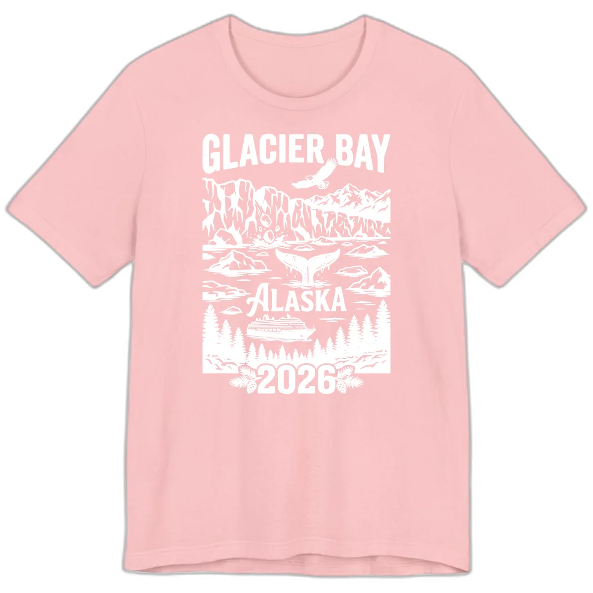 Glacier Bay Alaska Cruise 2026 Premium T-Shirt in Pink