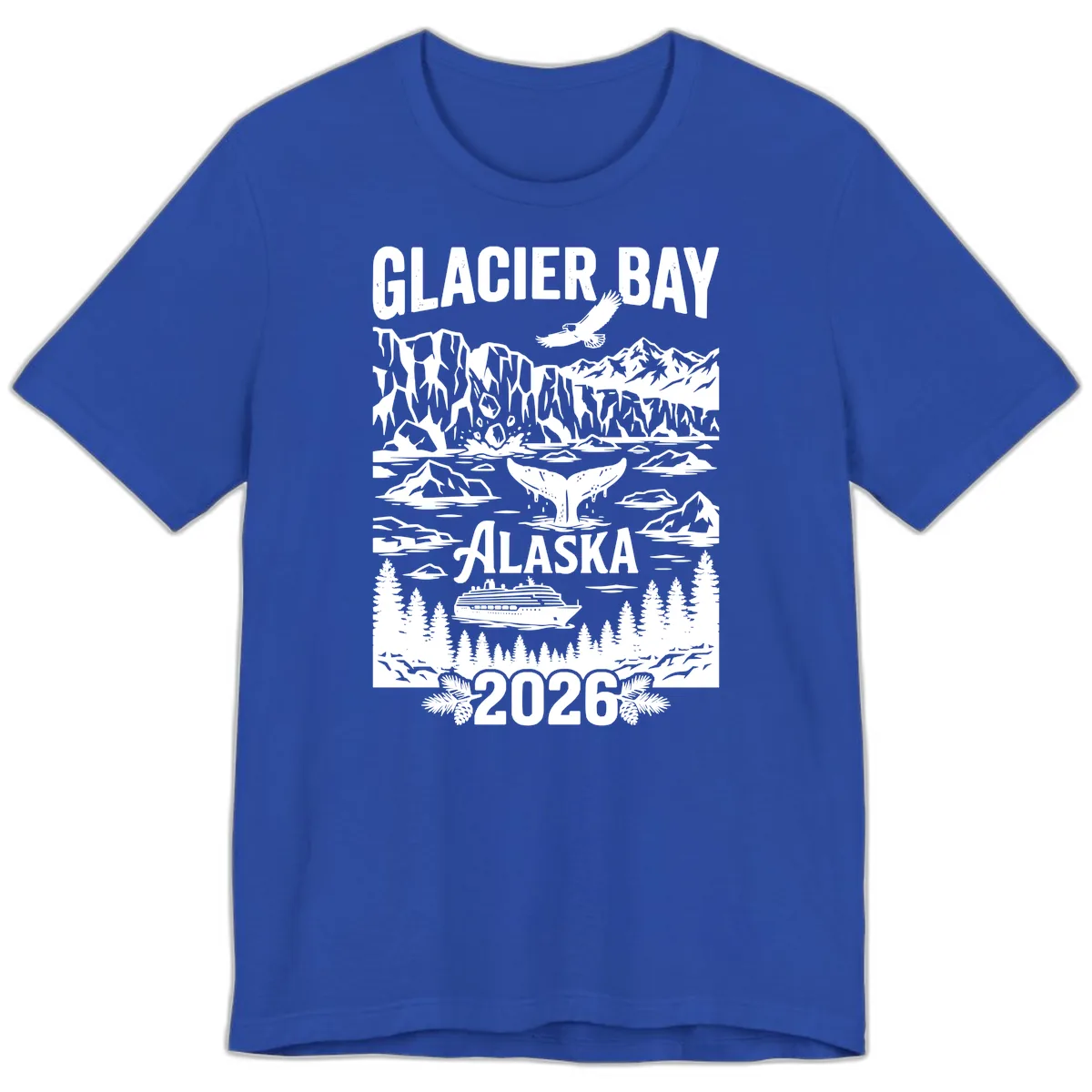 Glacier Bay Alaska Cruise 2026 Premium T-Shirt in True Royal