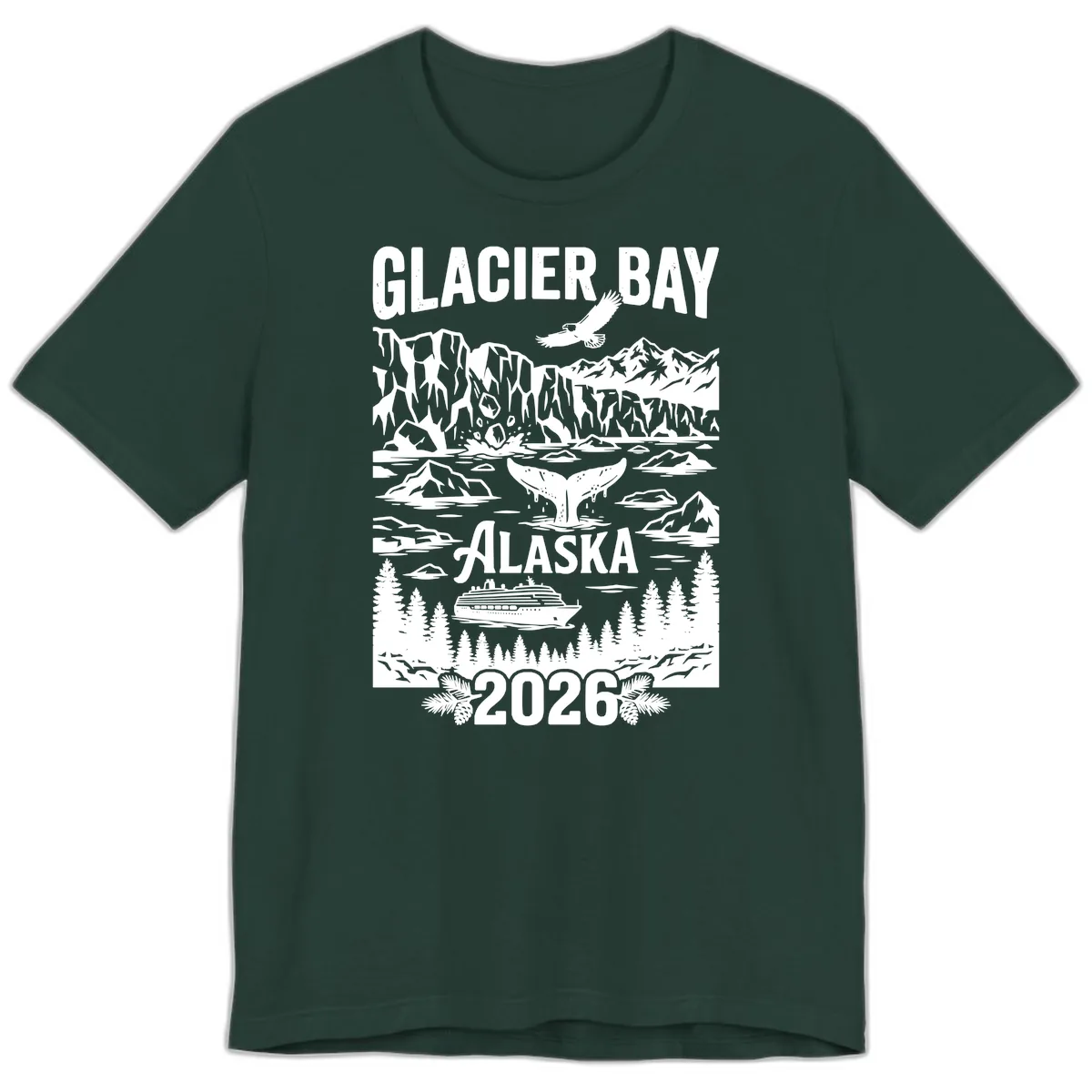 Glacier Bay Alaska Cruise 2026 Premium T-Shirt in Forest