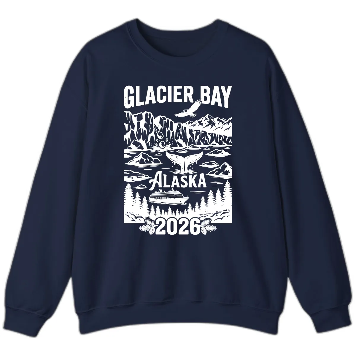 Glacier Bay Alaska Cruise 2026 Sweatshirt in Navy