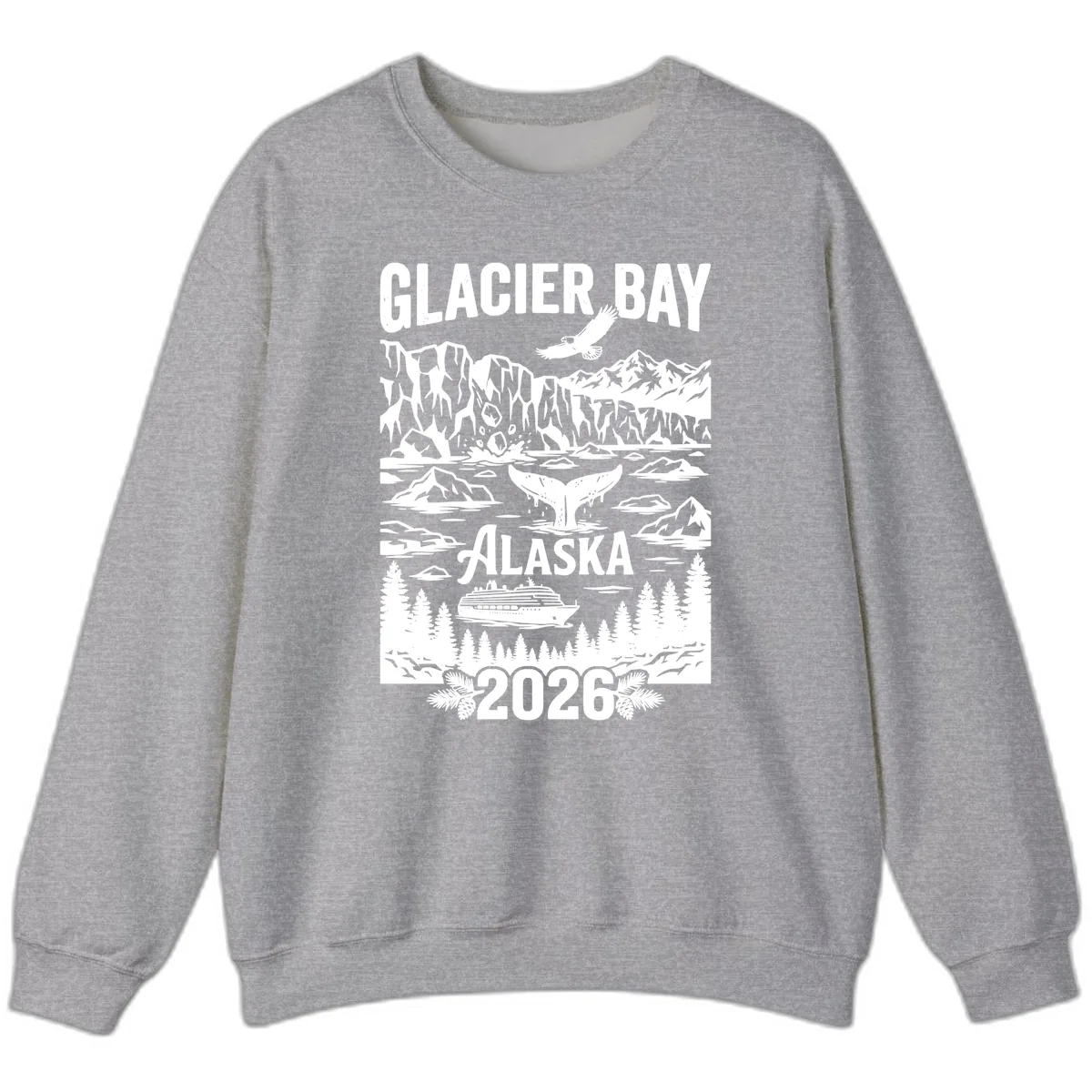 Glacier Bay Alaska Cruise 2026 Sweatshirt in Sport Grey