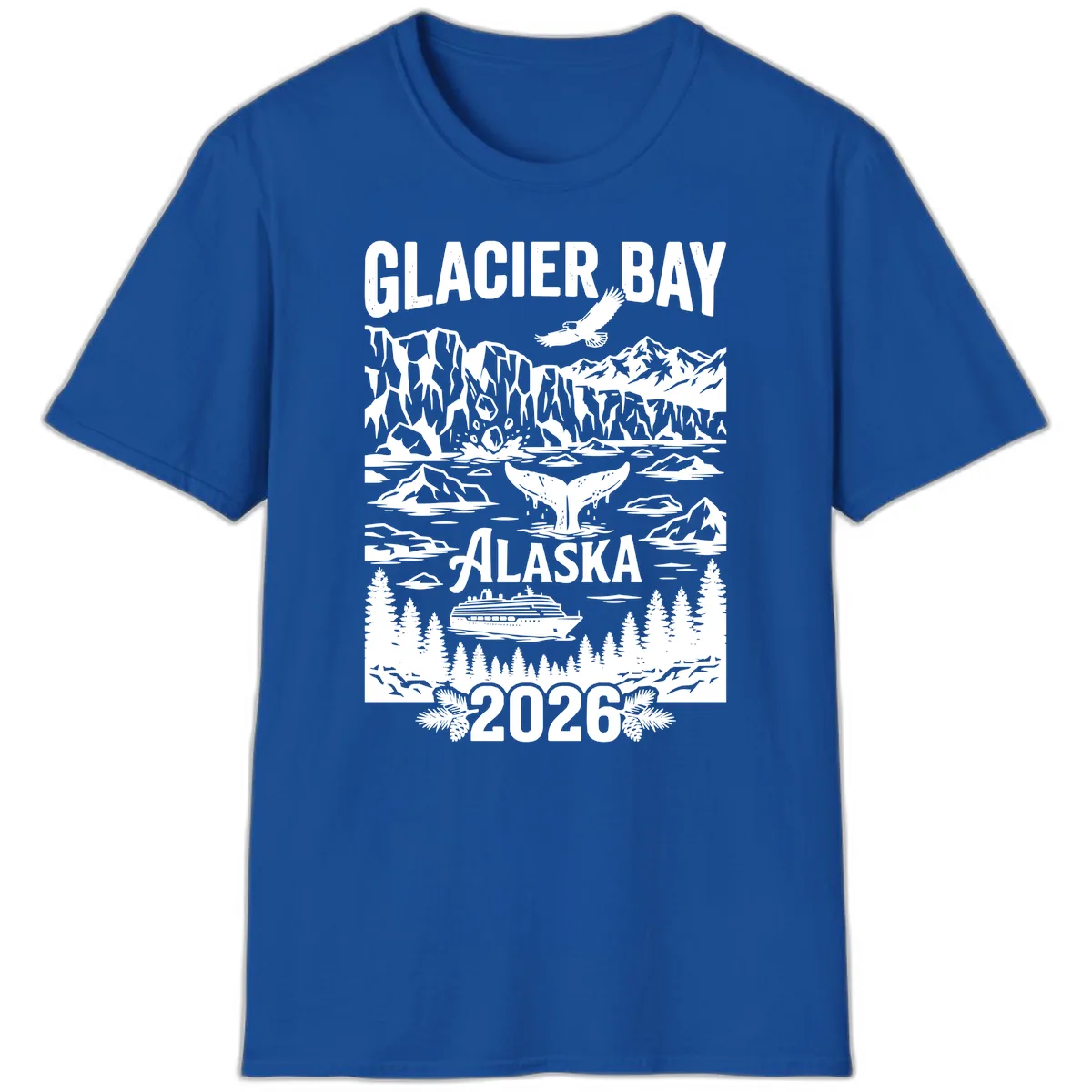 Glacier Bay Alaska Cruise 2026 T-Shirt in Royal